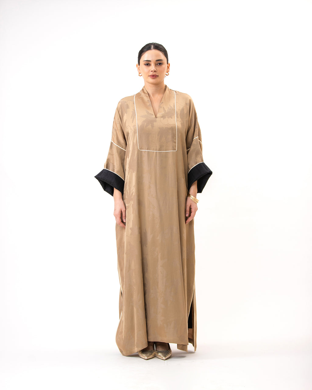 Hessa – Woven Viscose Linen Kaftan Dress