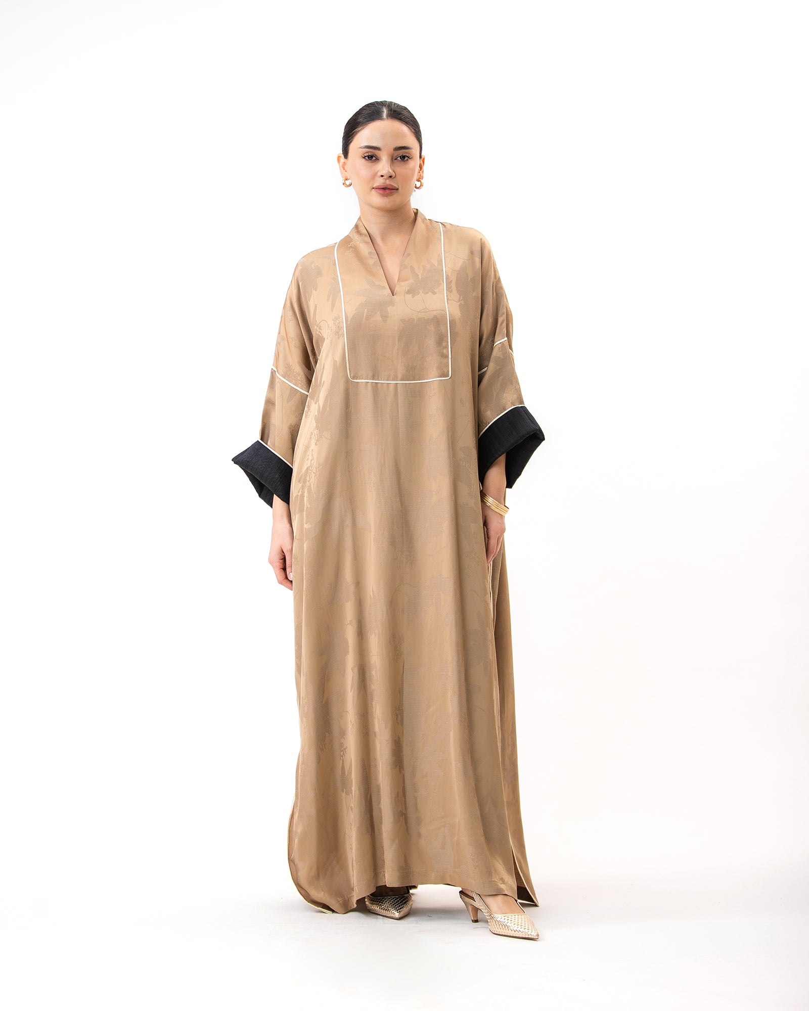 Hessa – Woven Viscose Linen Kaftan Dress