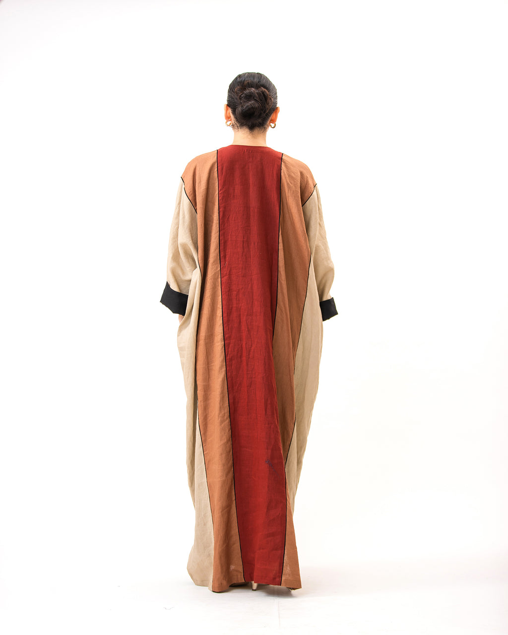 Momen Ramadan – Colorblock Linen Kaftan Dress