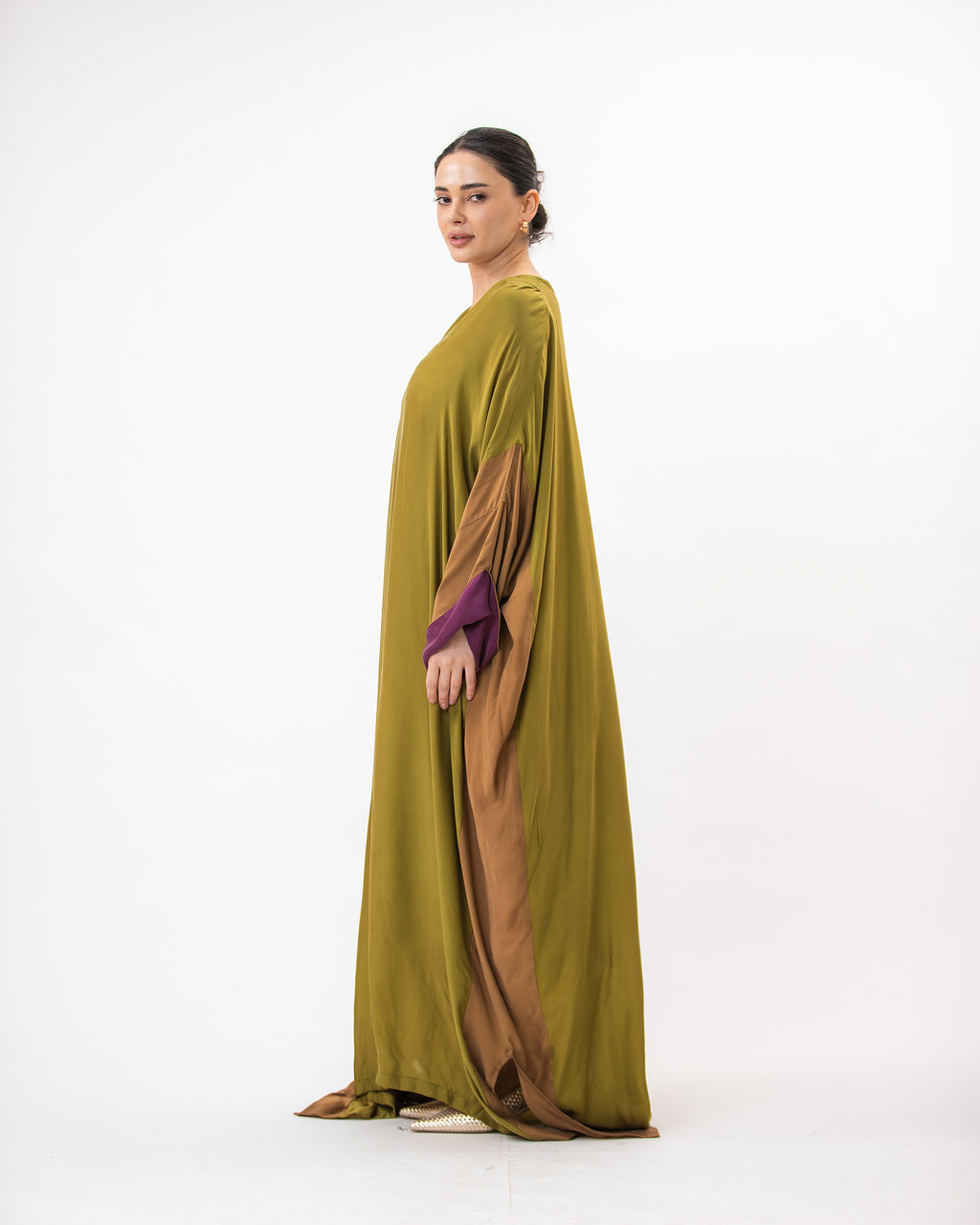 Hanadi – Colorblock Washed Silk Kaftan