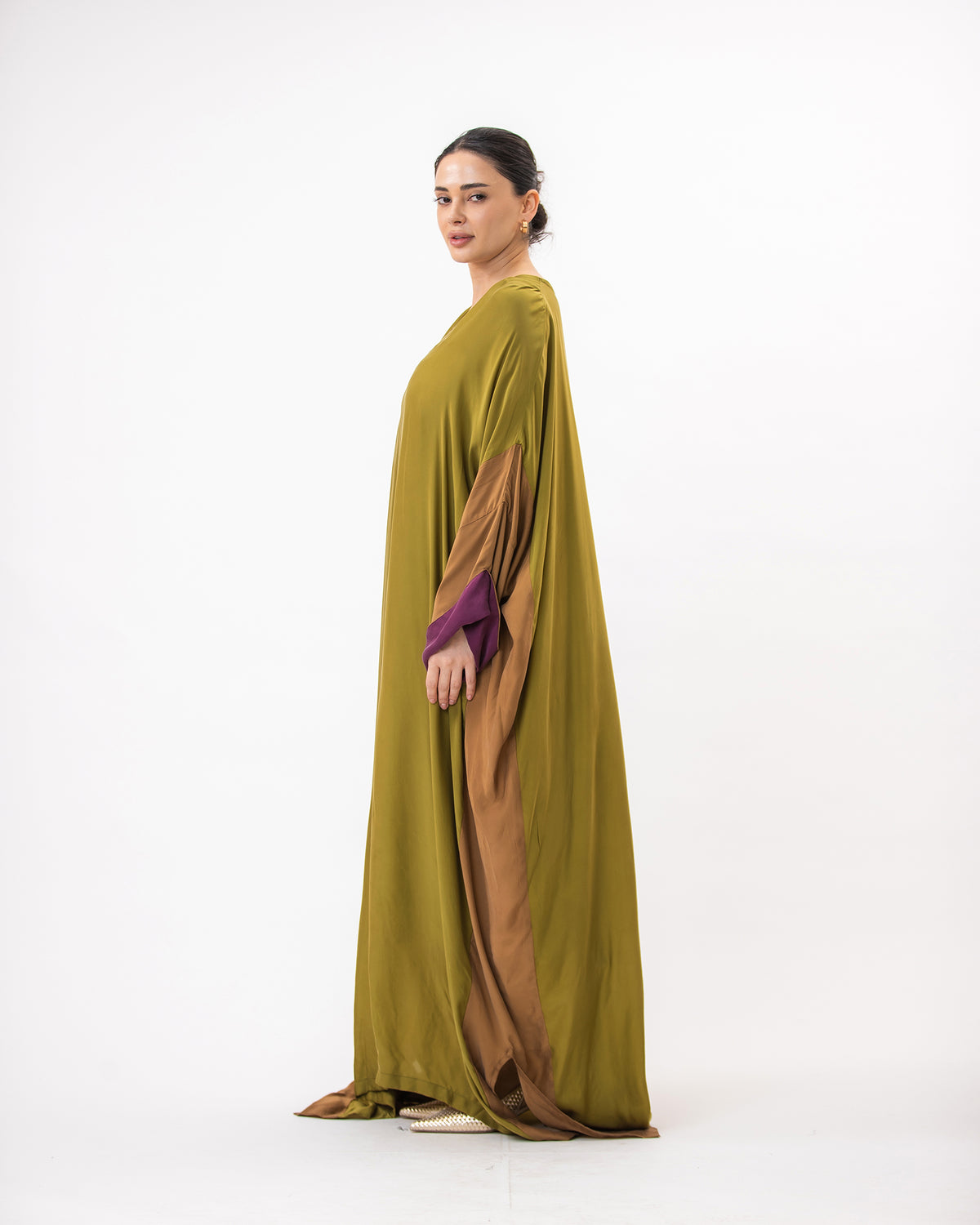Hanadi – Colorblock Washed Silk Kaftan