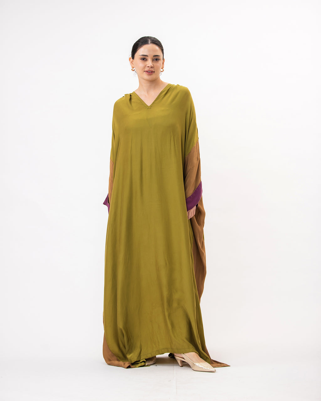 Hanadi – Colorblock Washed Silk Kaftan