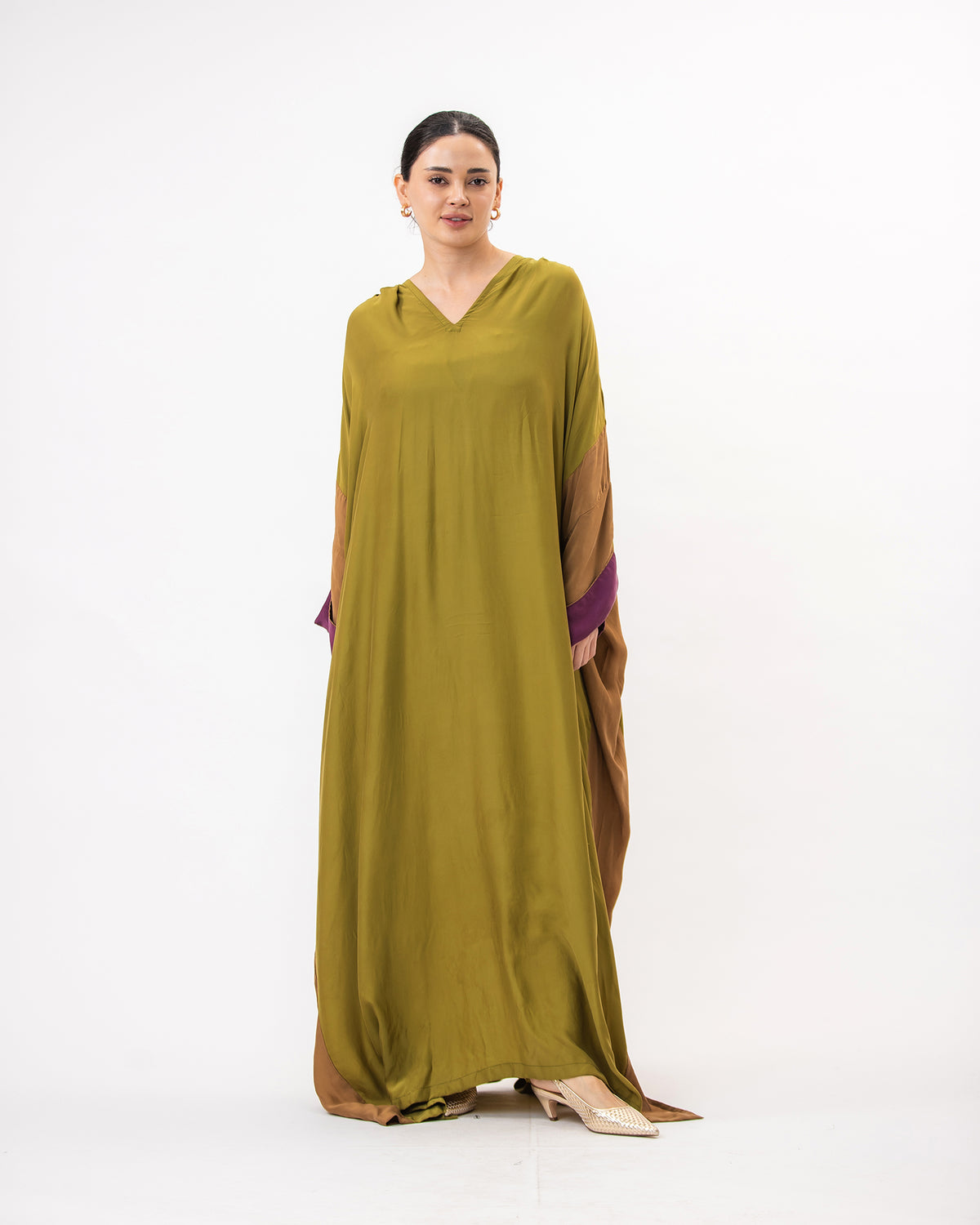 Hanadi – Colorblock Washed Silk Kaftan