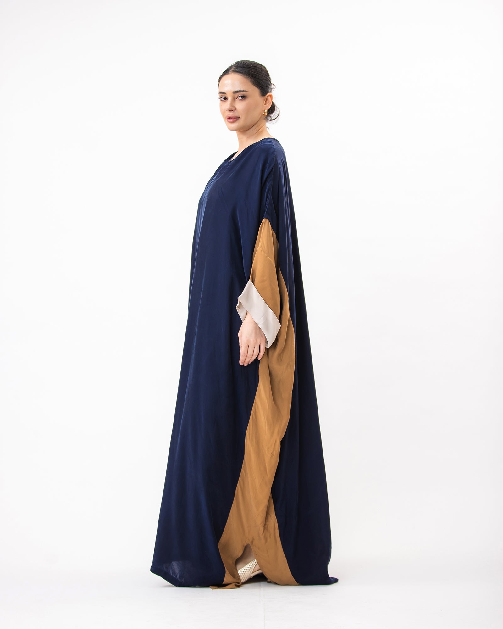 Hanadi – Colorblock Washed Silk Kaftan
