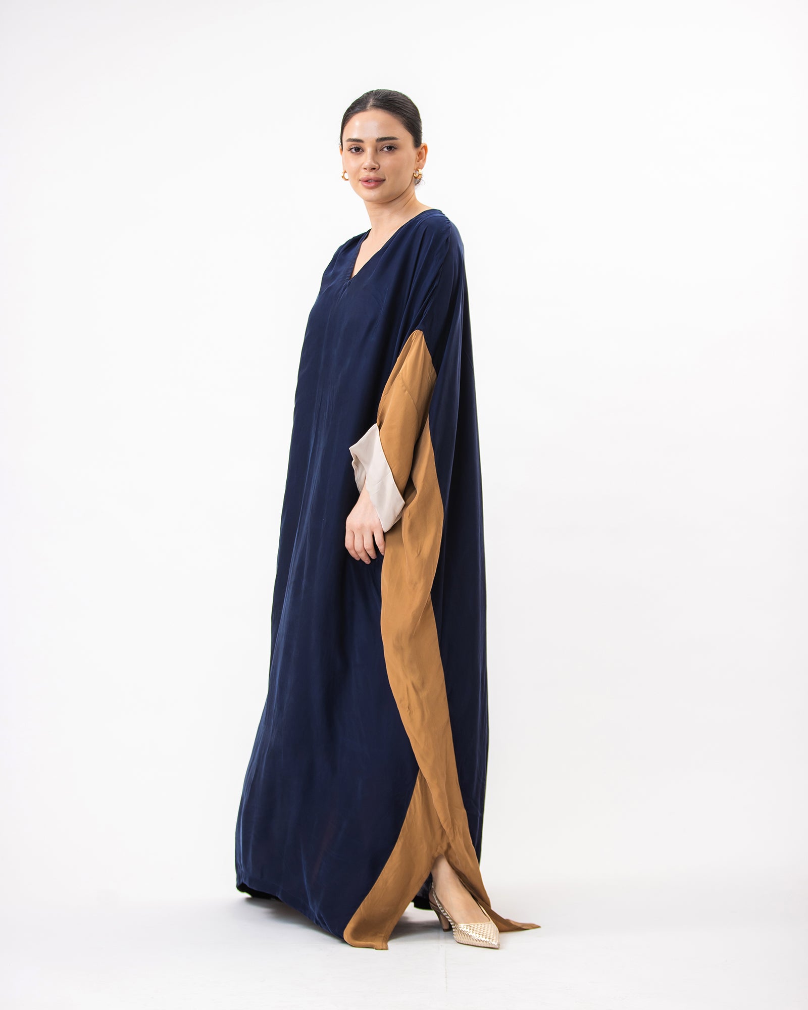 Hanadi – Colorblock Washed Silk Kaftan