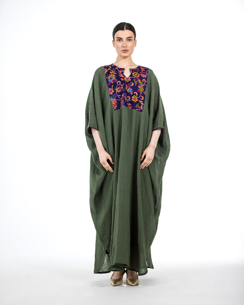 Samar – Crinkle Cotton Kaftan Dress
