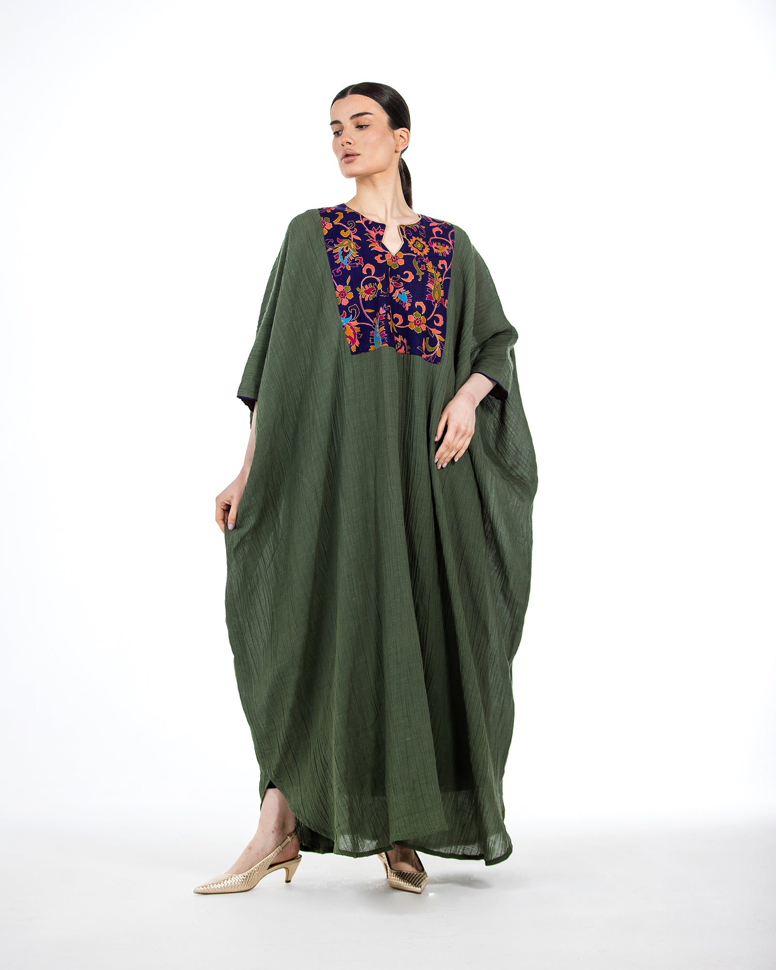 Samar – Crinkle Cotton Kaftan Dress