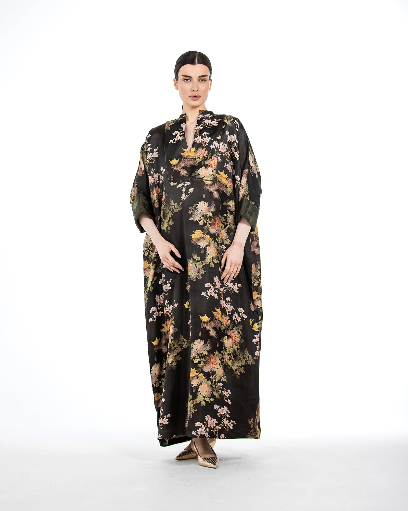 Hasna – Printed Silk Jacquard Jalabiya