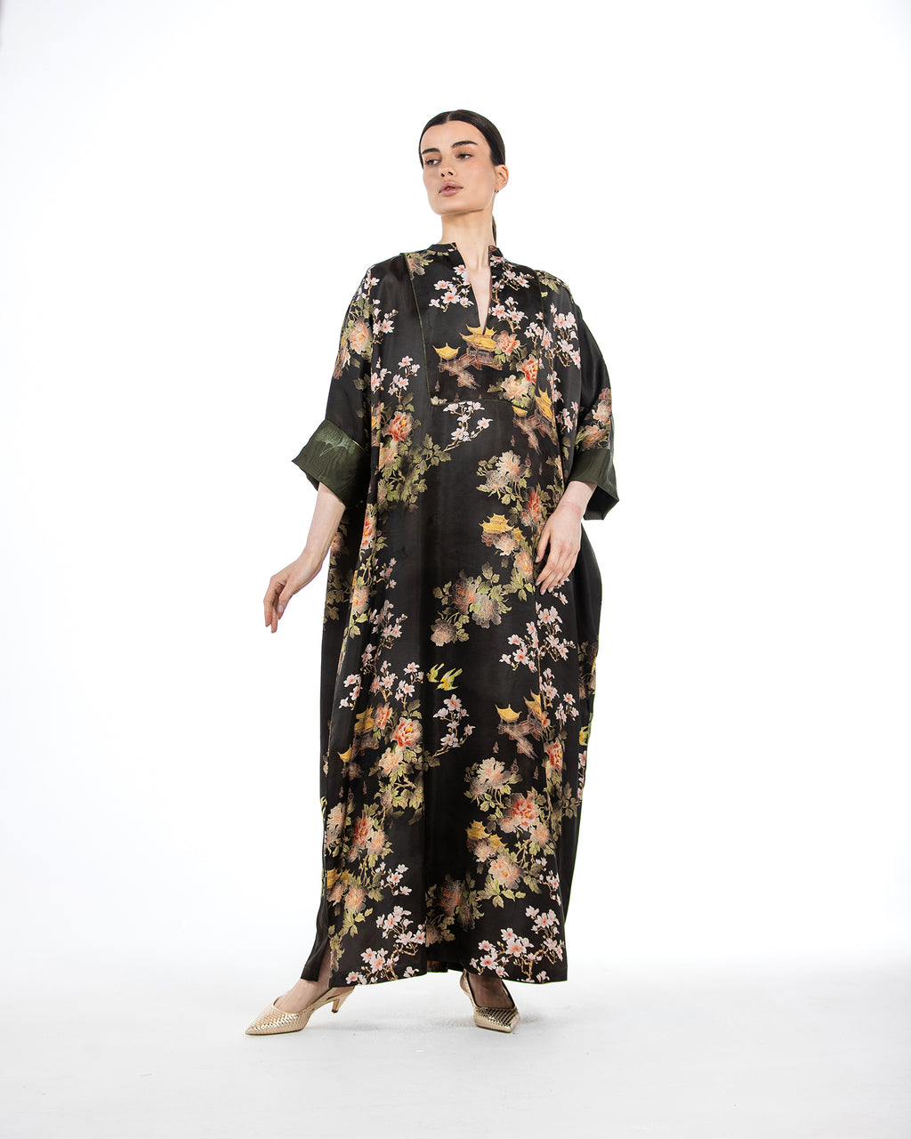 Hasna – Printed Silk Jacquard Jalabiya