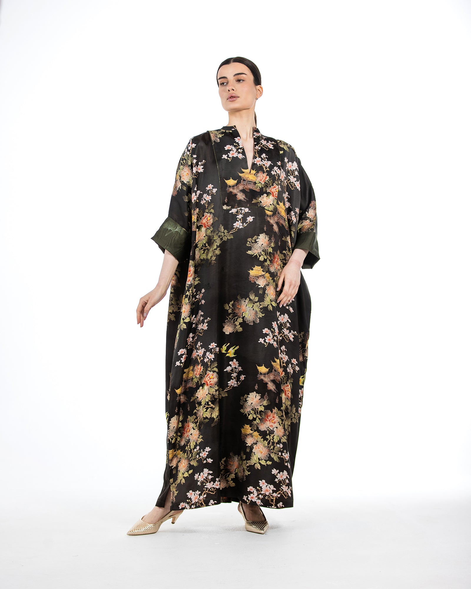Hasna – Printed Silk Jacquard Jalabiya
