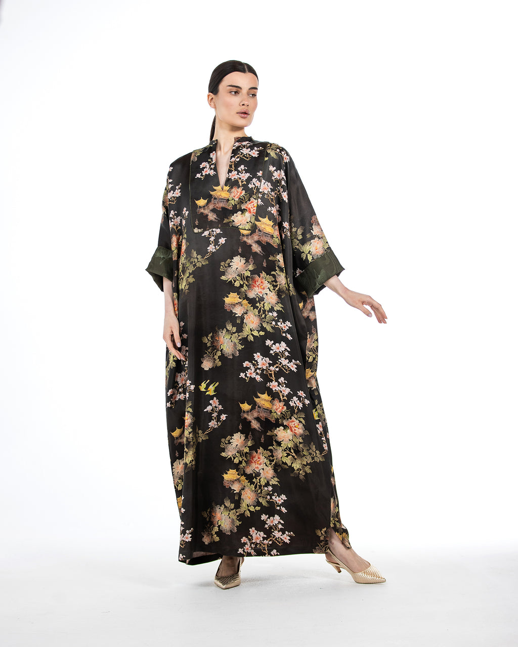 Hasna – Printed Silk Jacquard Jalabiya