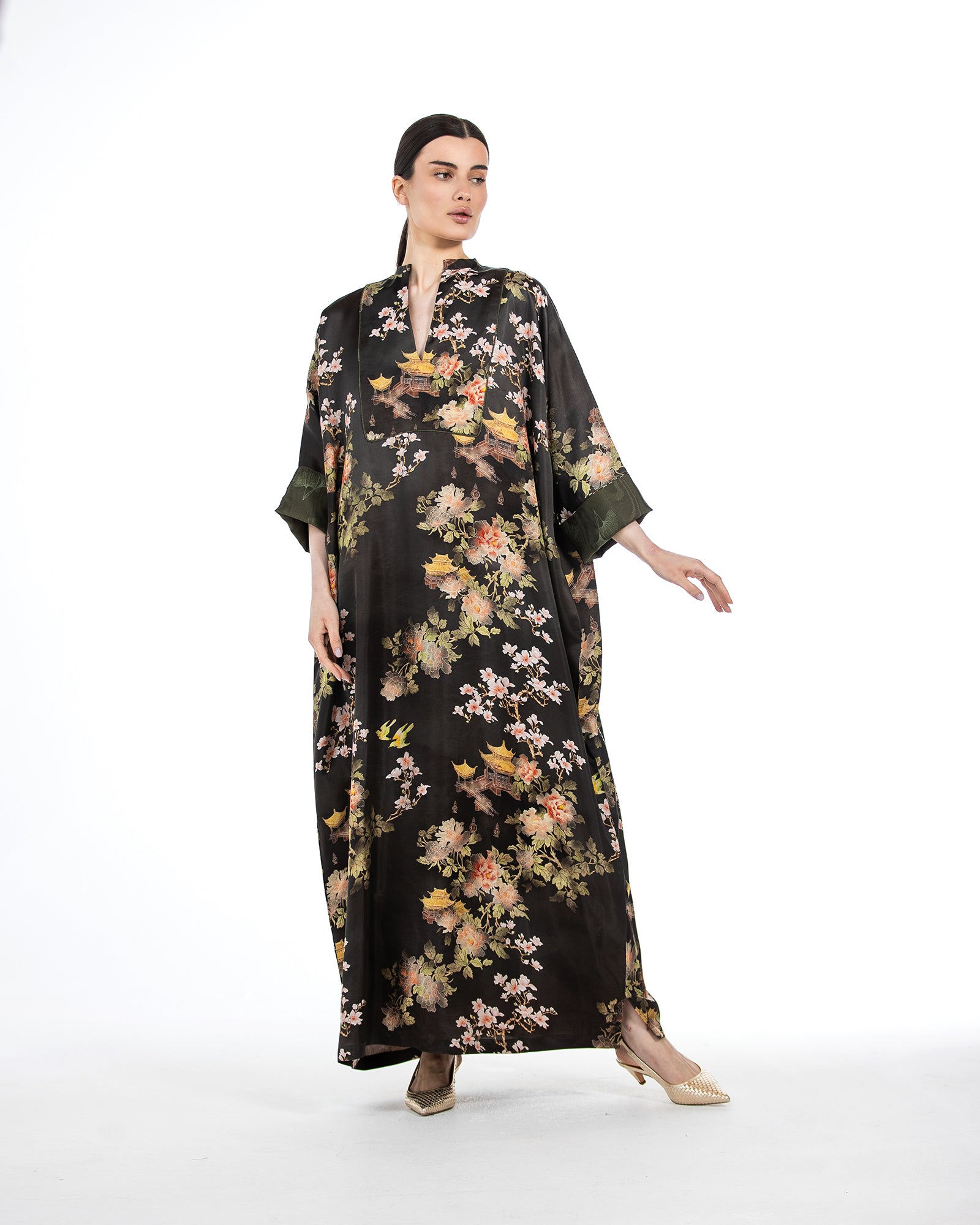 Hasna – Printed Silk Jacquard Jalabiya