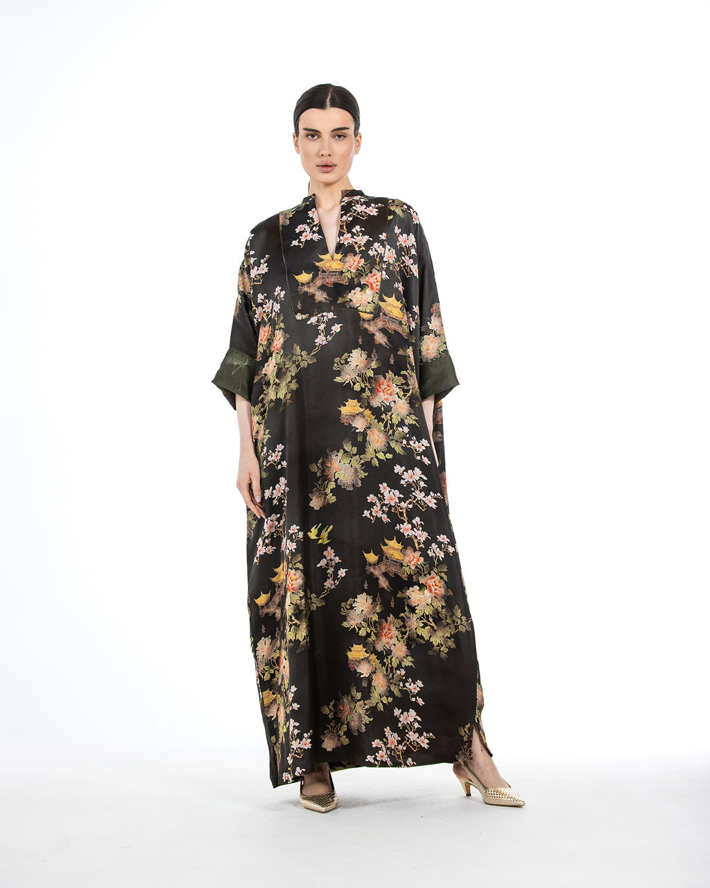 Hasna – Printed Silk Jacquard Jalabiya