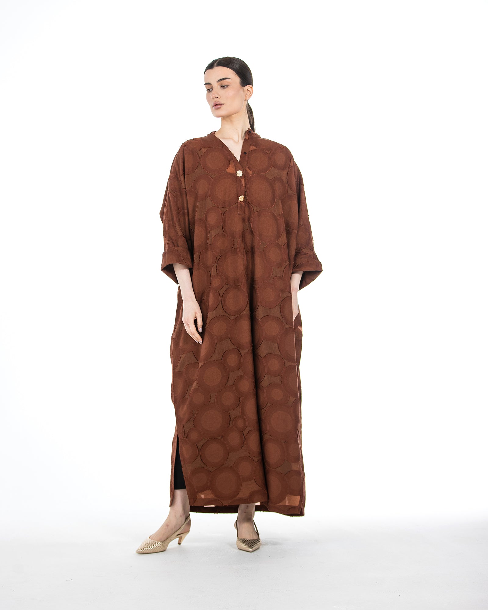 Manal – Buttoned Viscose Kaftan Dress