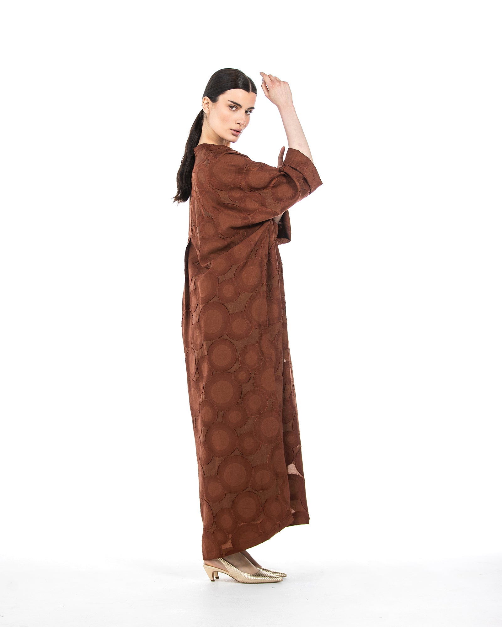 Manal – Buttoned Viscose Kaftan Dress