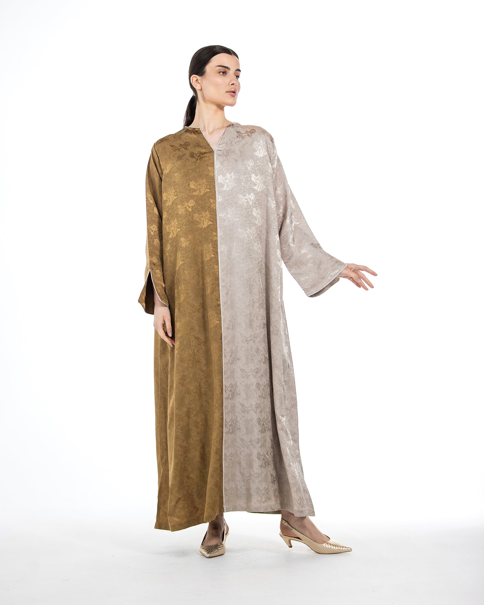  Aseel – Colorblock Viscose Flared Jalabiya