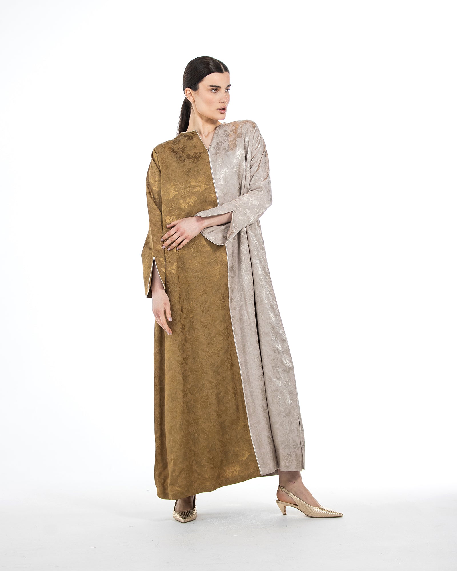  Aseel – Colorblock Viscose Flared Jalabiya