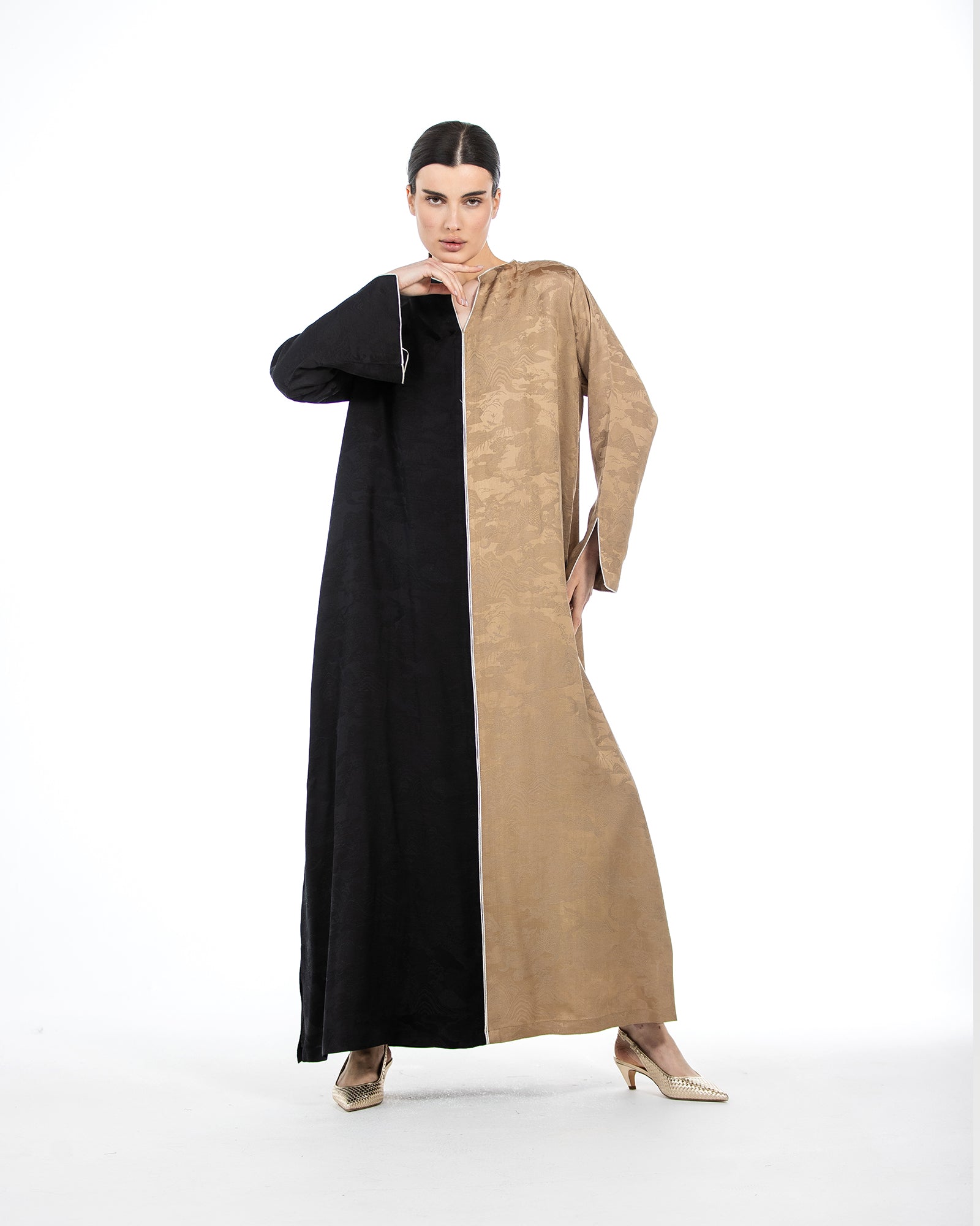  Aseel – Colorblock Viscose Flared Jalabiya