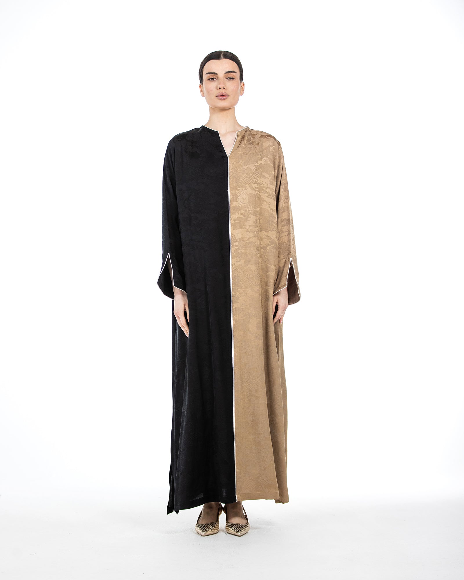  Aseel – Colorblock Viscose Flared Jalabiya