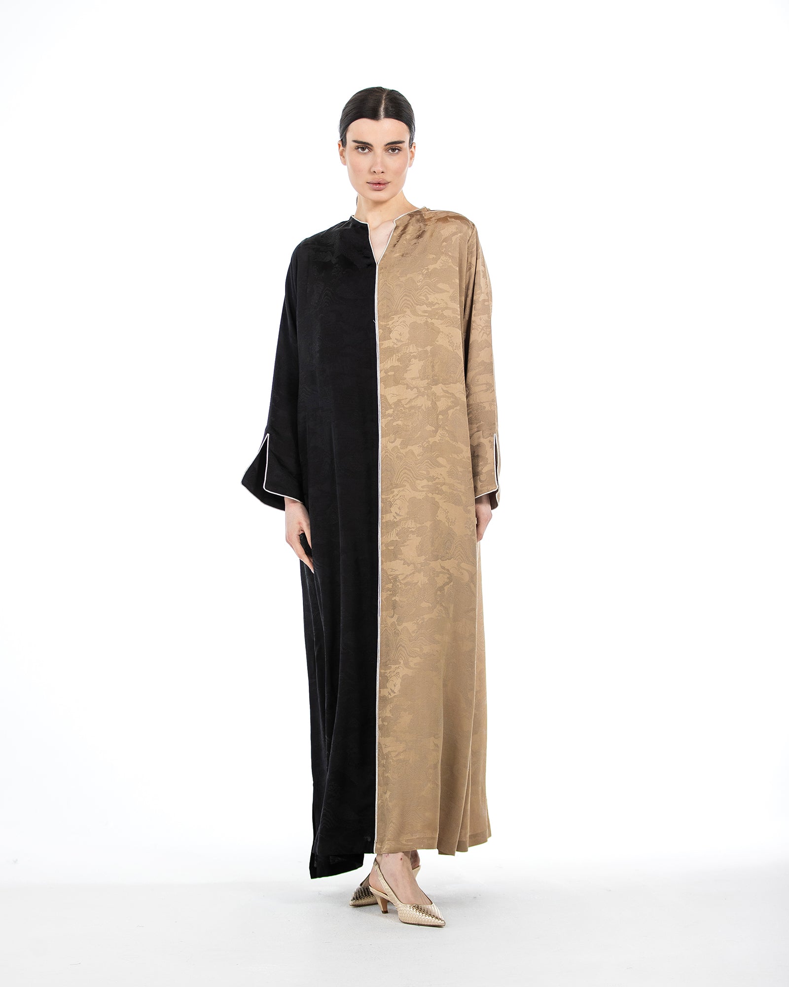  Aseel – Colorblock Viscose Flared Jalabiya