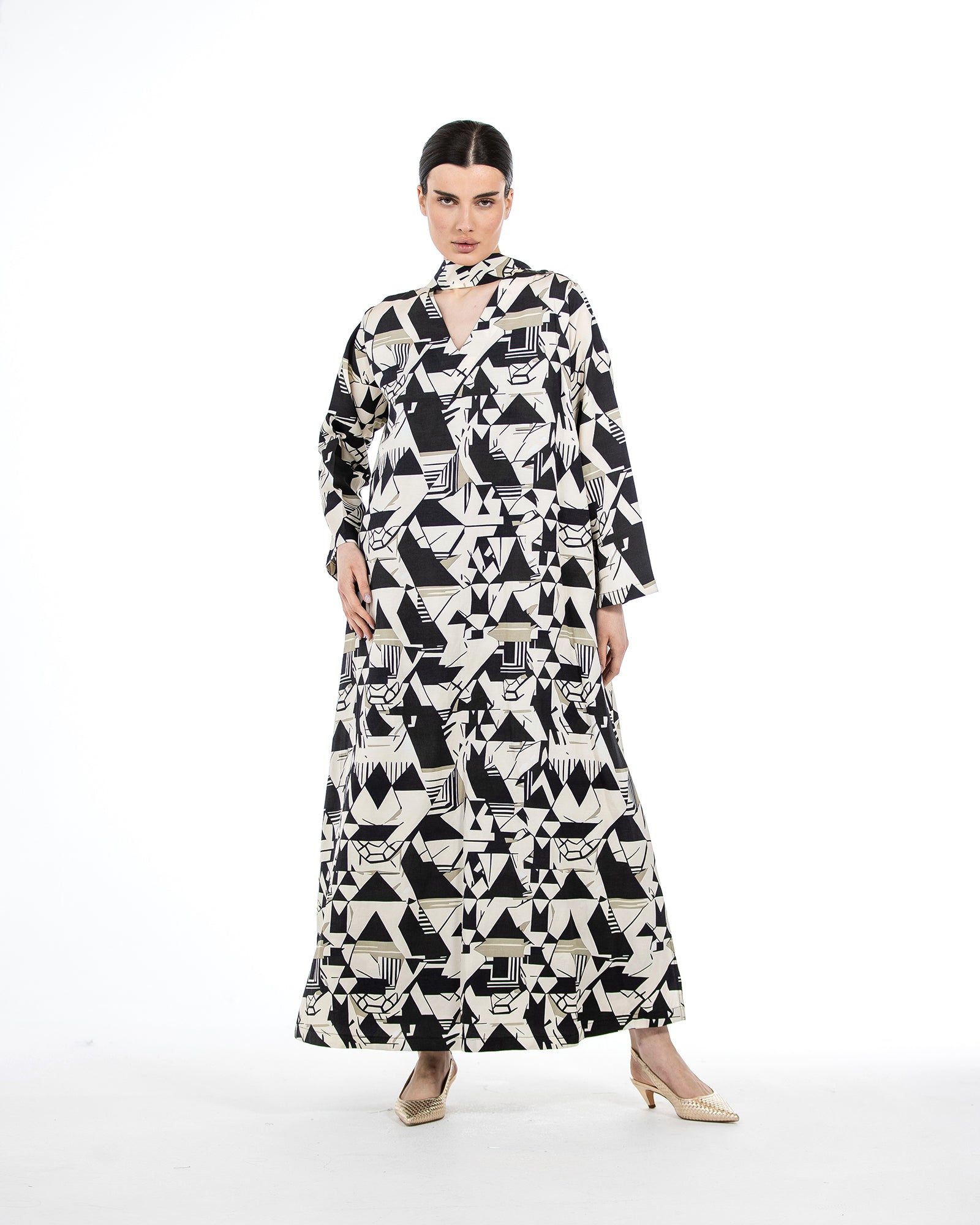 Suha – Abstract Printed Linen blend Dress