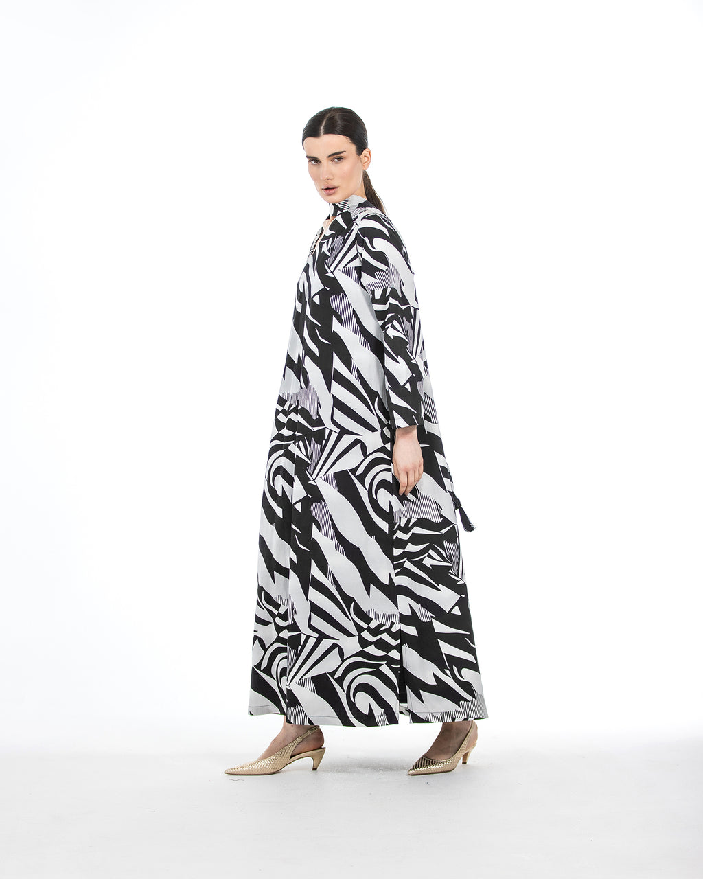 Suha – Abstract Printed Linen blend Dress