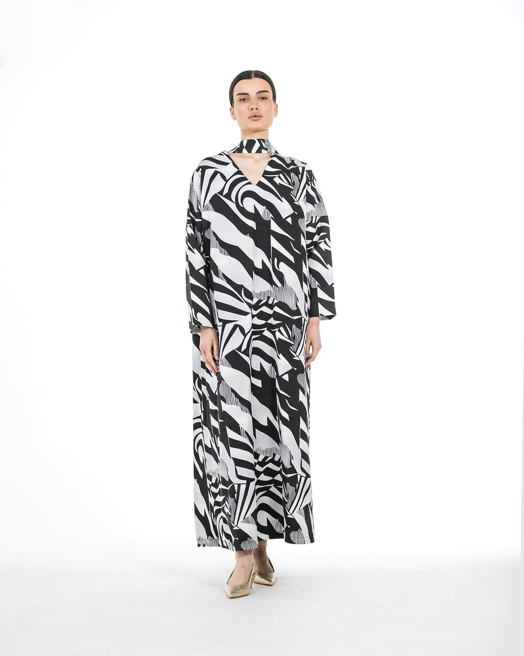 Suha – Abstract Printed Linen blend Dress