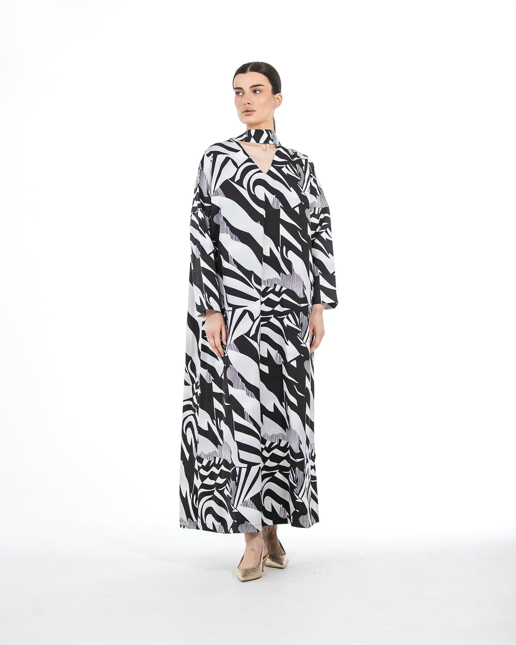 Suha – Abstract Printed Linen blend Dress