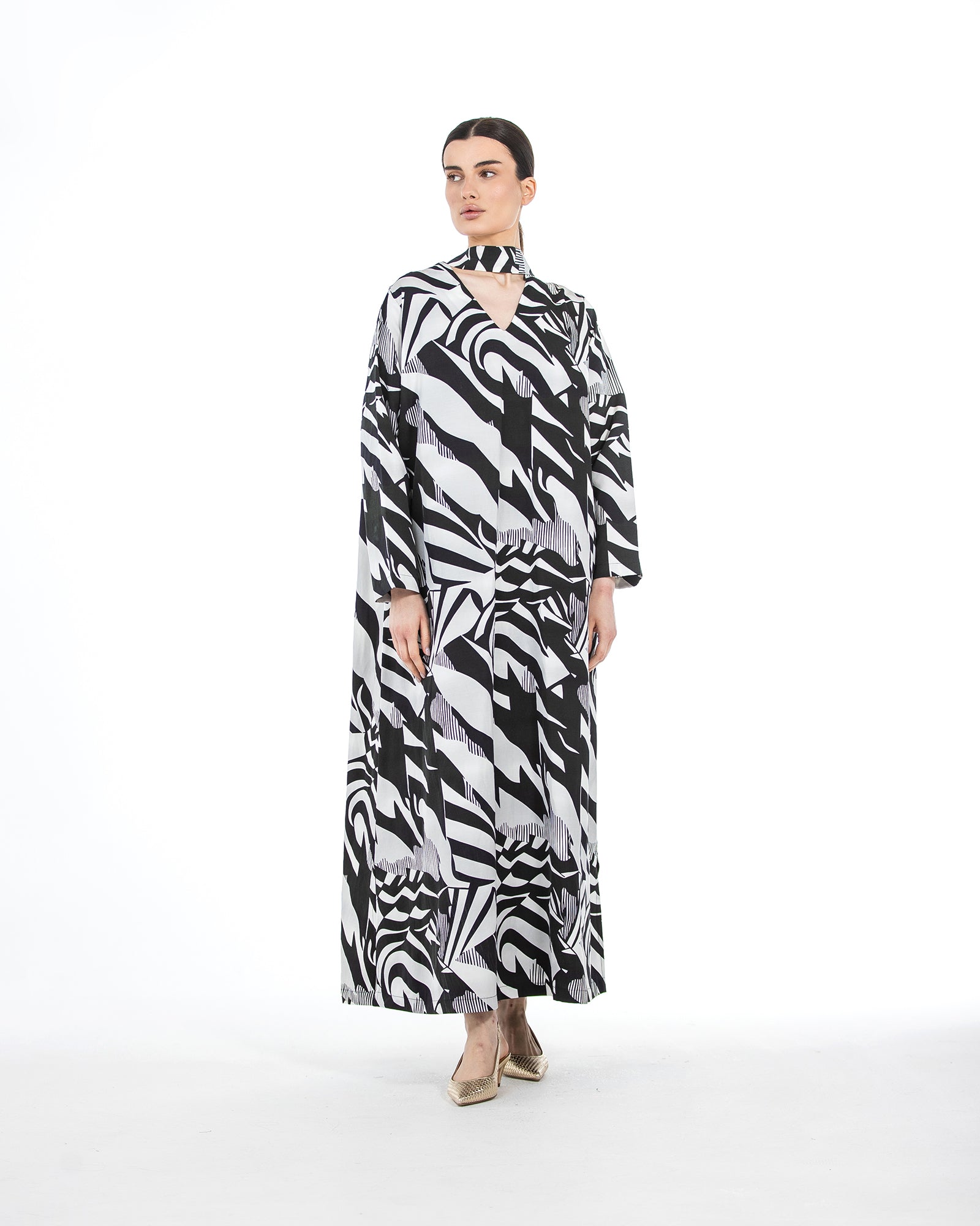 Suha – Abstract Printed Linen blend Dress