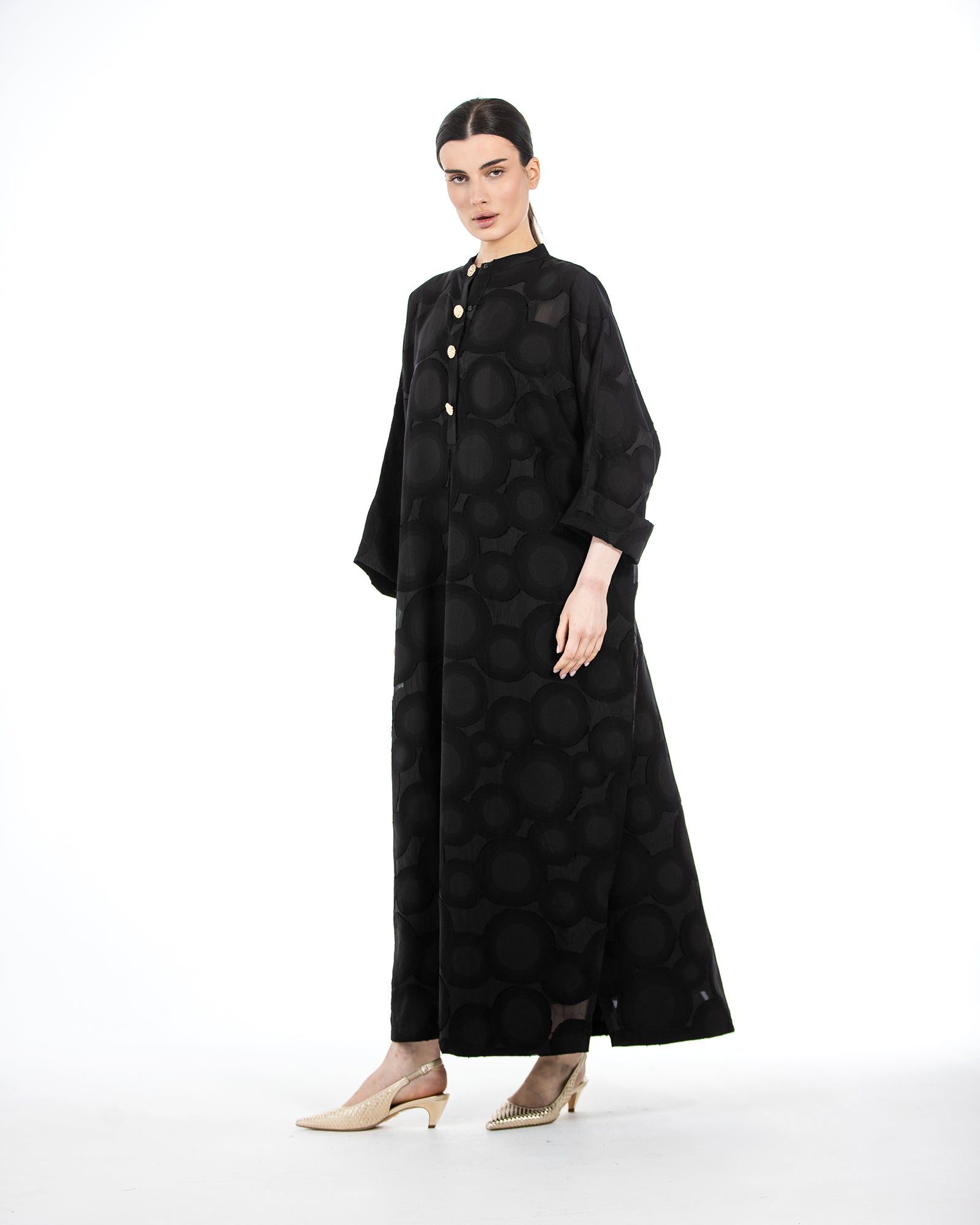 Manal – Buttoned Viscose Kaftan Dress