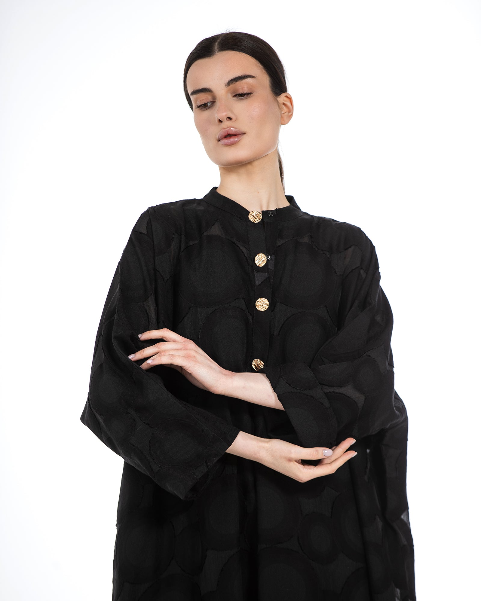 Manal – Buttoned Viscose Kaftan Dress
