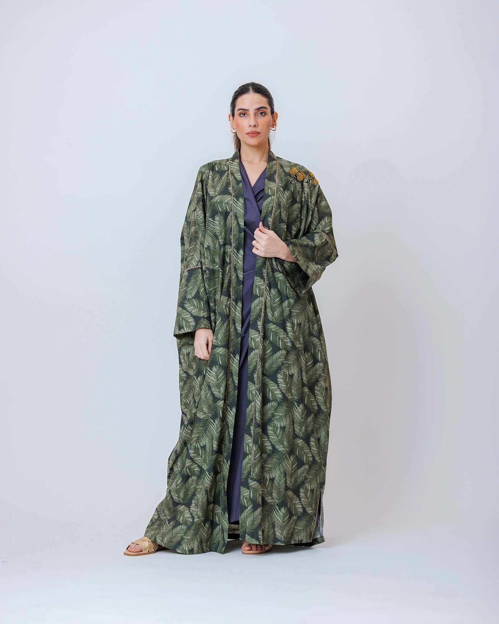 Silver 2.0 – Printed Cotton Kaftan Abaya