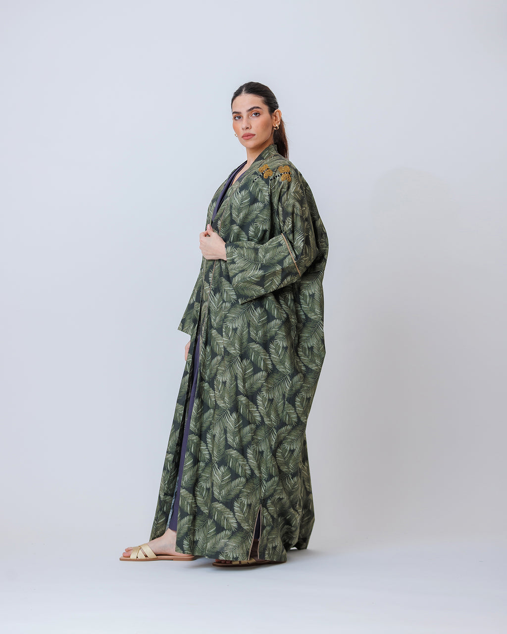 Silver 2.0 – Printed Cotton Kaftan Abaya