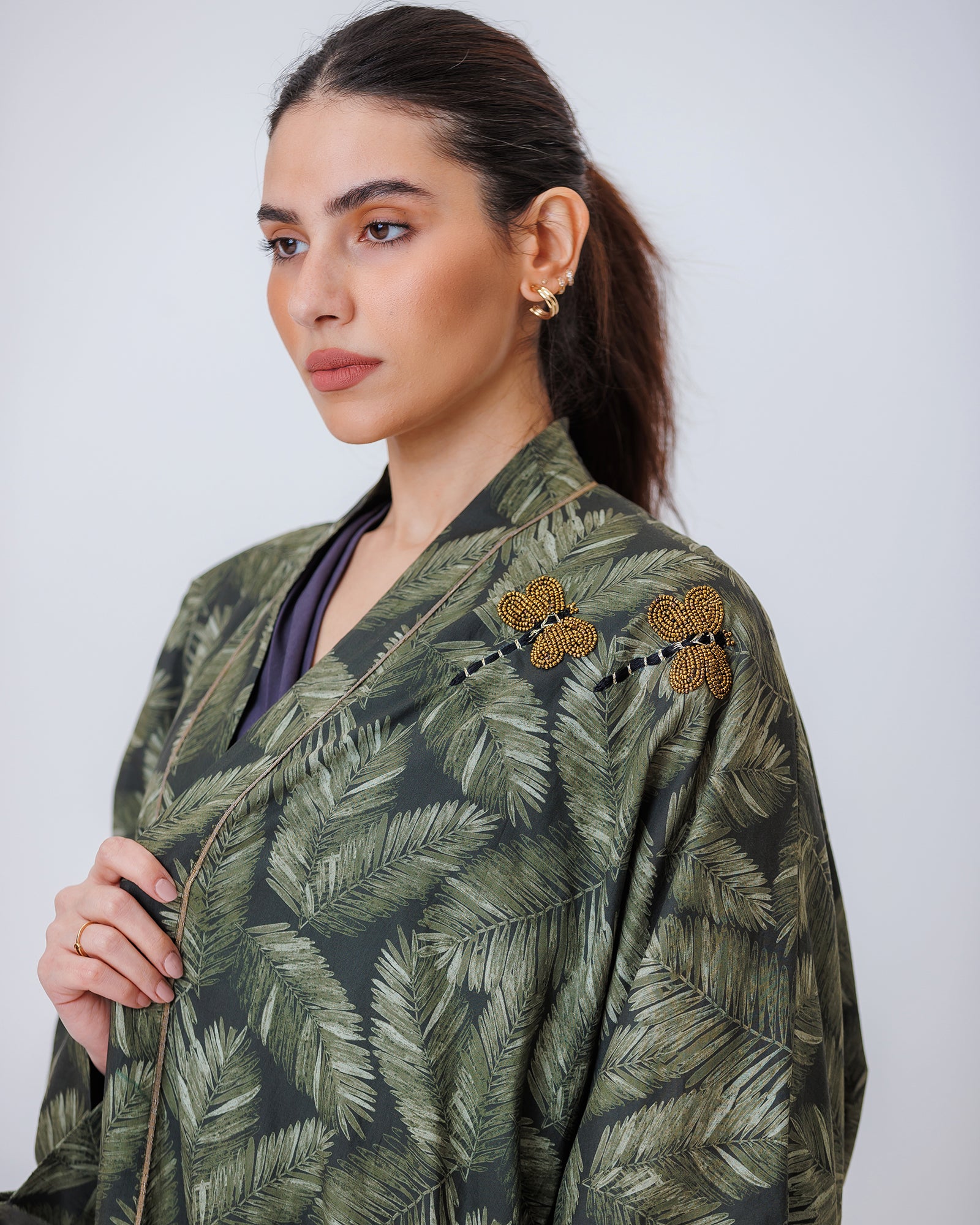 Silver 2.0 – Printed Cotton Kaftan Abaya