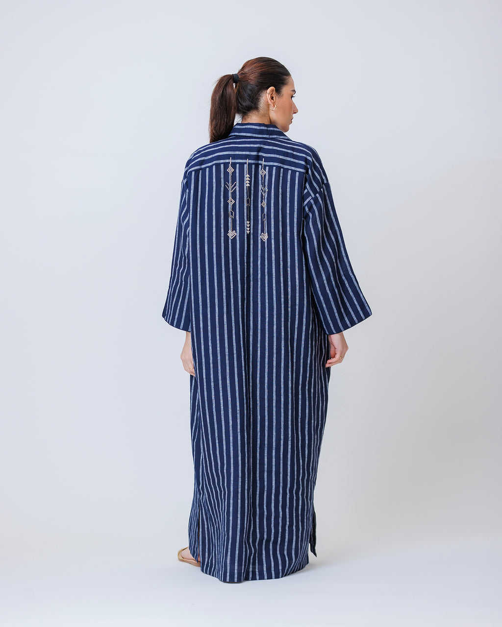 Hind – Striped Cotton Linen Kaftan