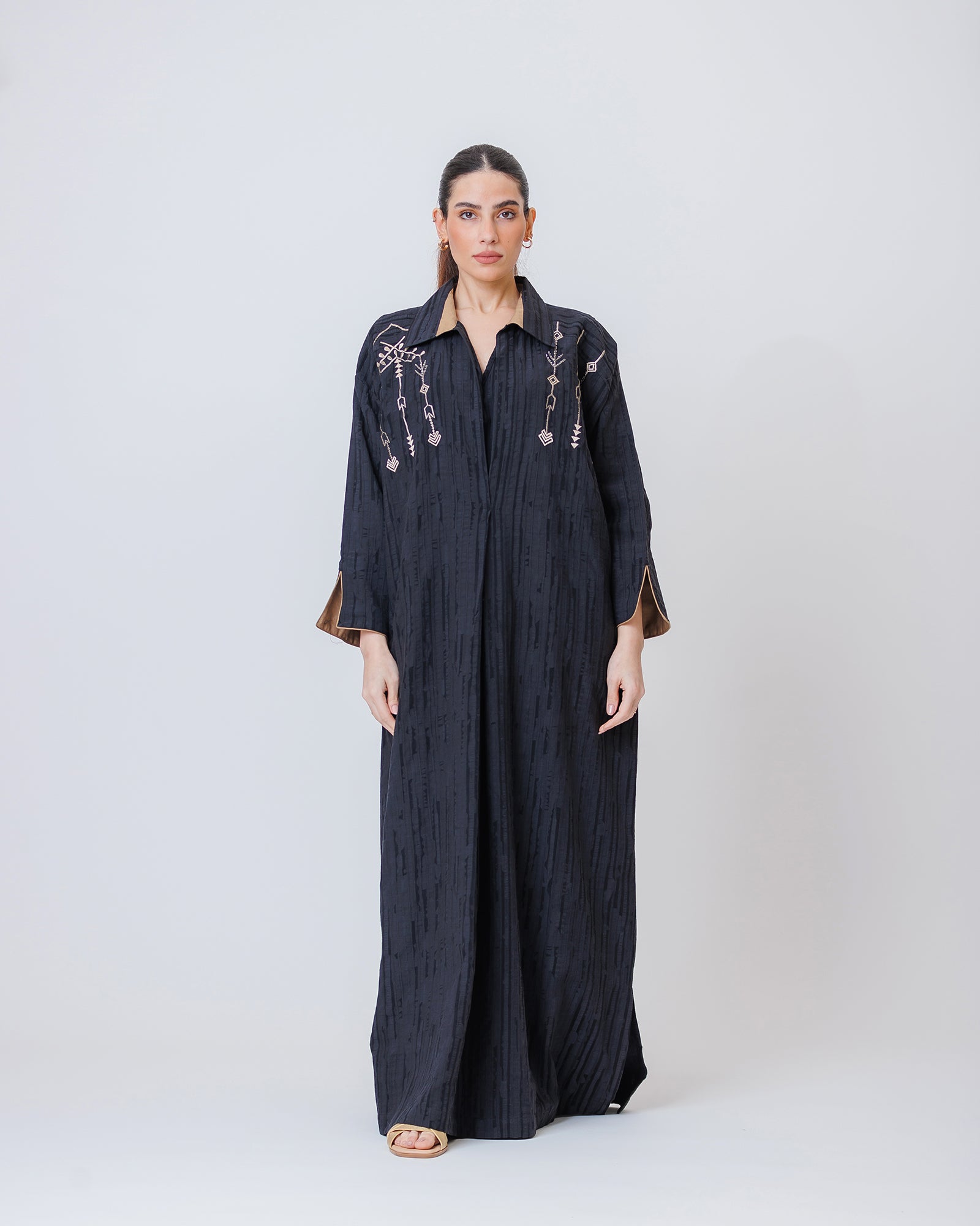 Hind – Striped Cotton Linen Kaftan