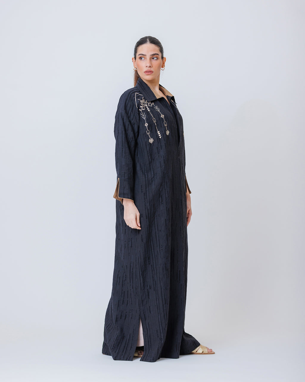Hind – Striped Cotton Linen Kaftan
