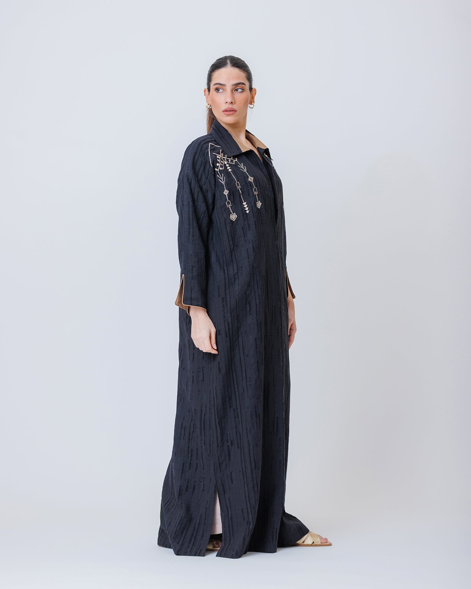 Hind – Striped Cotton Linen Kaftan