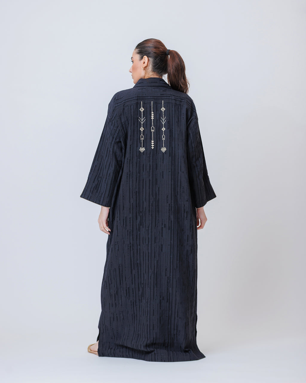 Hind – Striped Cotton Linen Kaftan