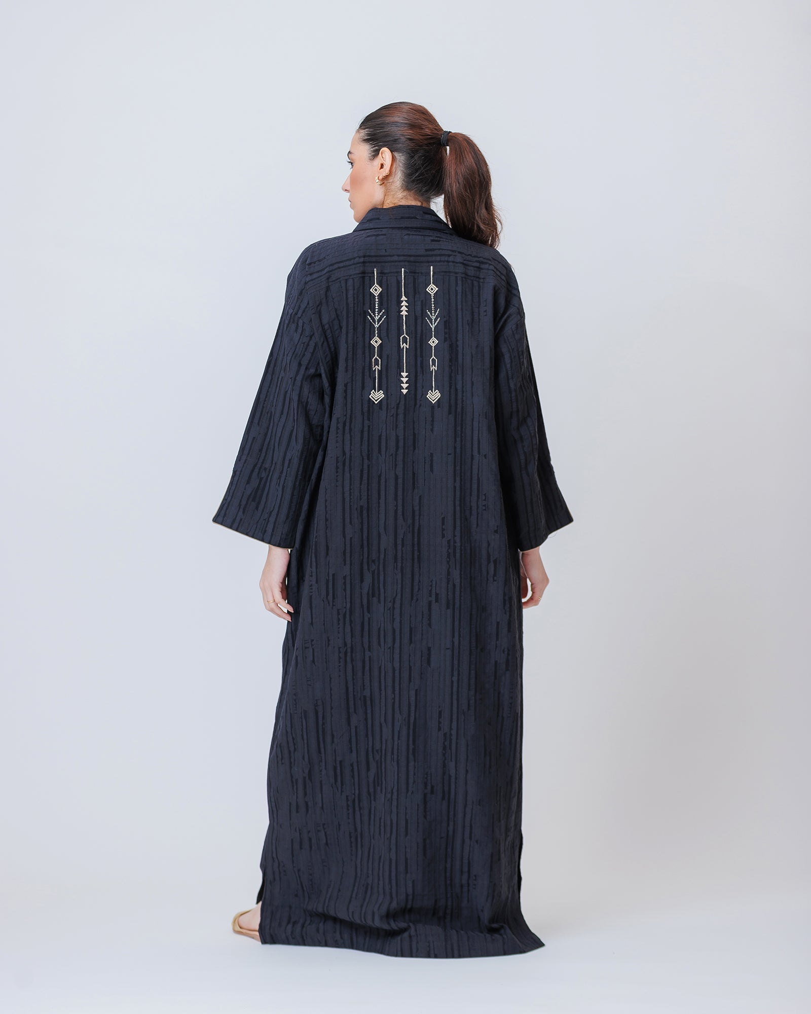 Hind – Striped Cotton Linen Kaftan