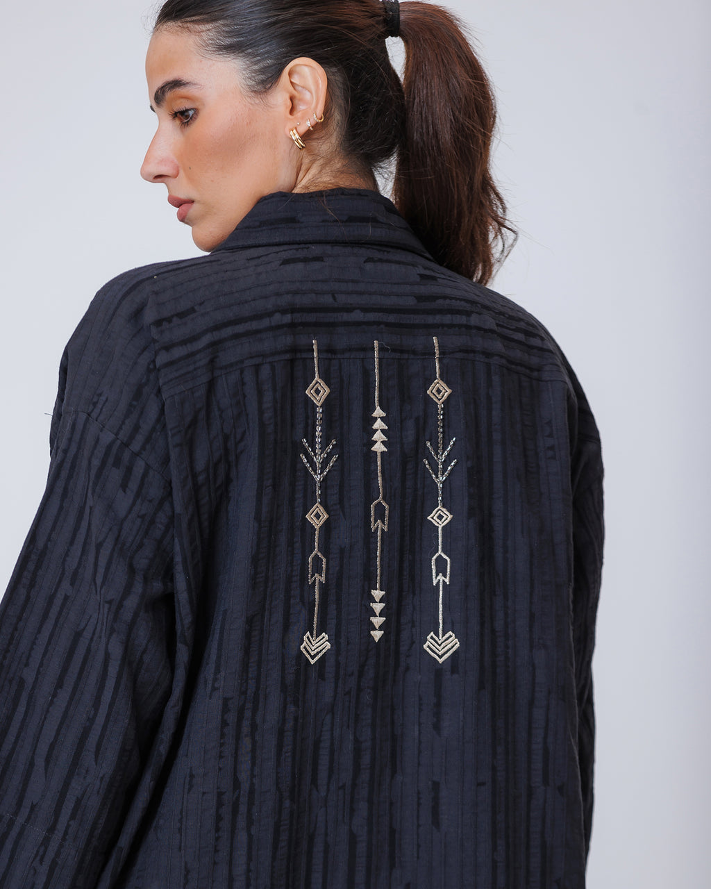 Hind – Striped Cotton Linen Kaftan