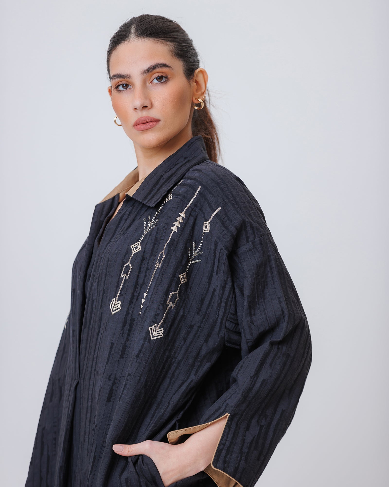 Hind – Striped Cotton Linen Kaftan
