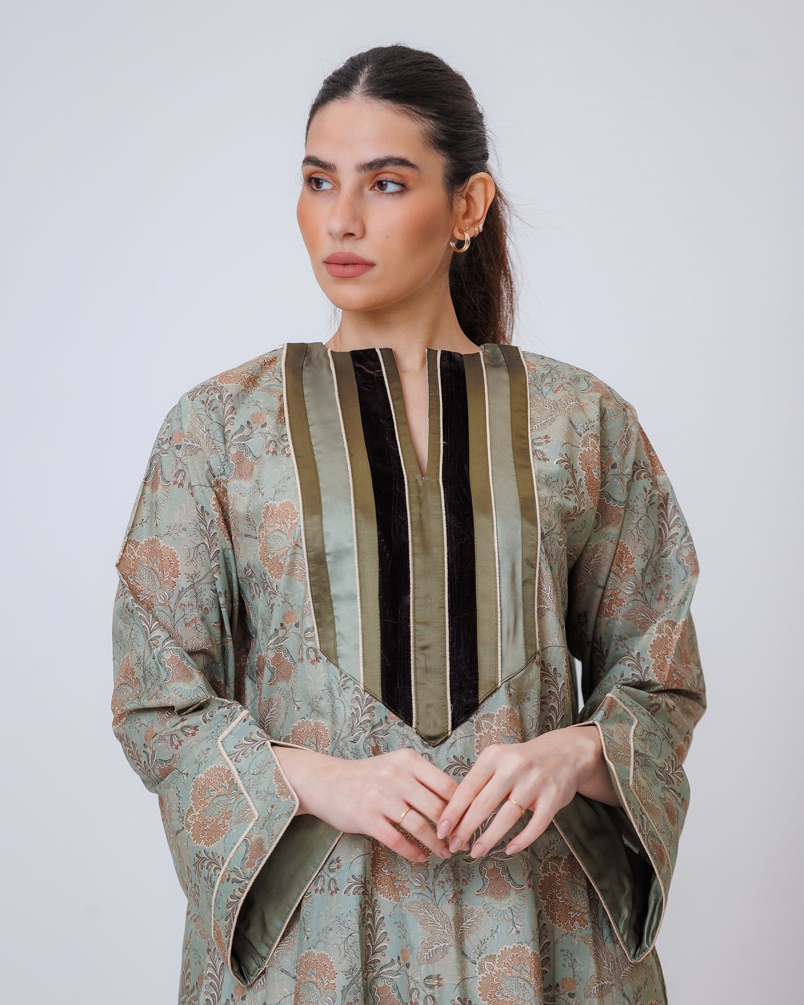 Thuraya – Printed Cotton Straight-Cut Jalabiya Dress