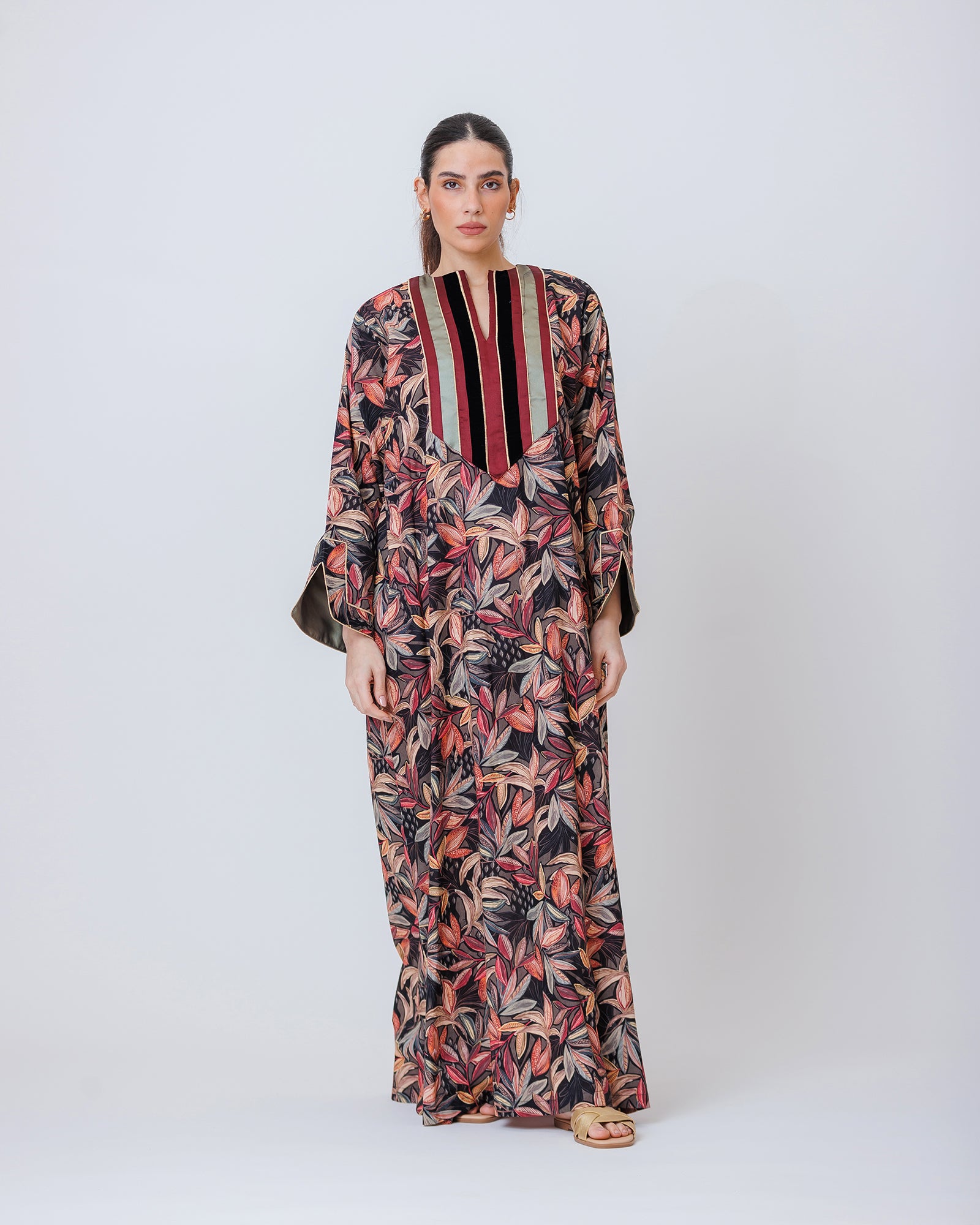 Thuraya – Printed Cotton Straight-Cut Jalabiya Dress