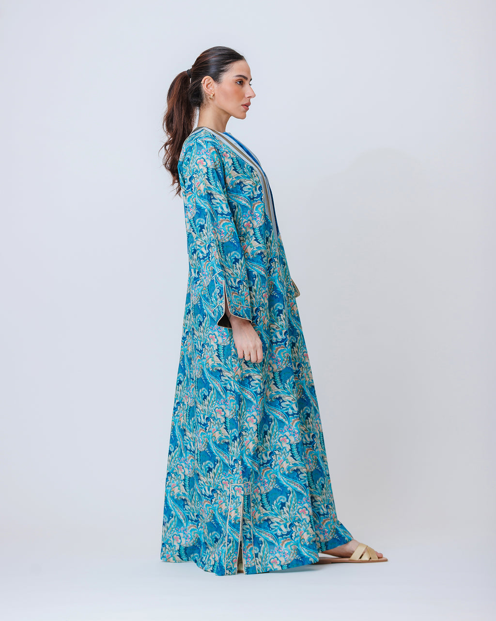 Thuraya – Printed Cotton Straight-Cut Jalabiya Dress