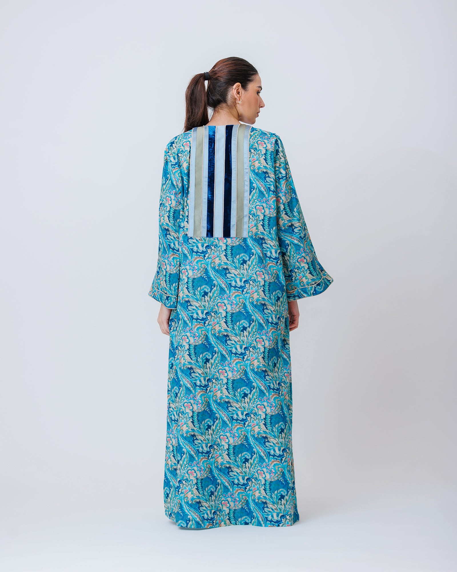 Thuraya – Printed Cotton Straight-Cut Jalabiya Dress