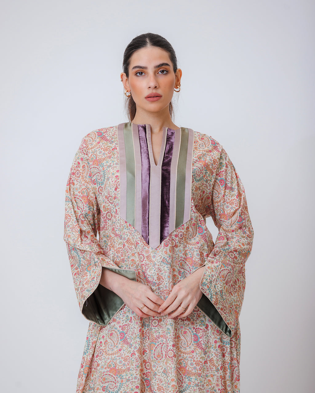Thuraya – Printed Cotton Straight-Cut Jalabiya Dress