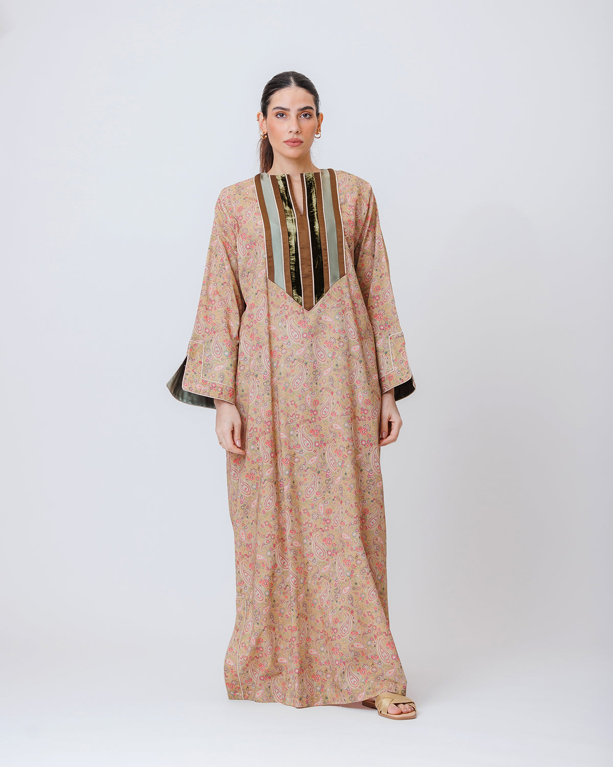 Thuraya – Printed Cotton Straight-Cut Jalabiya Dress