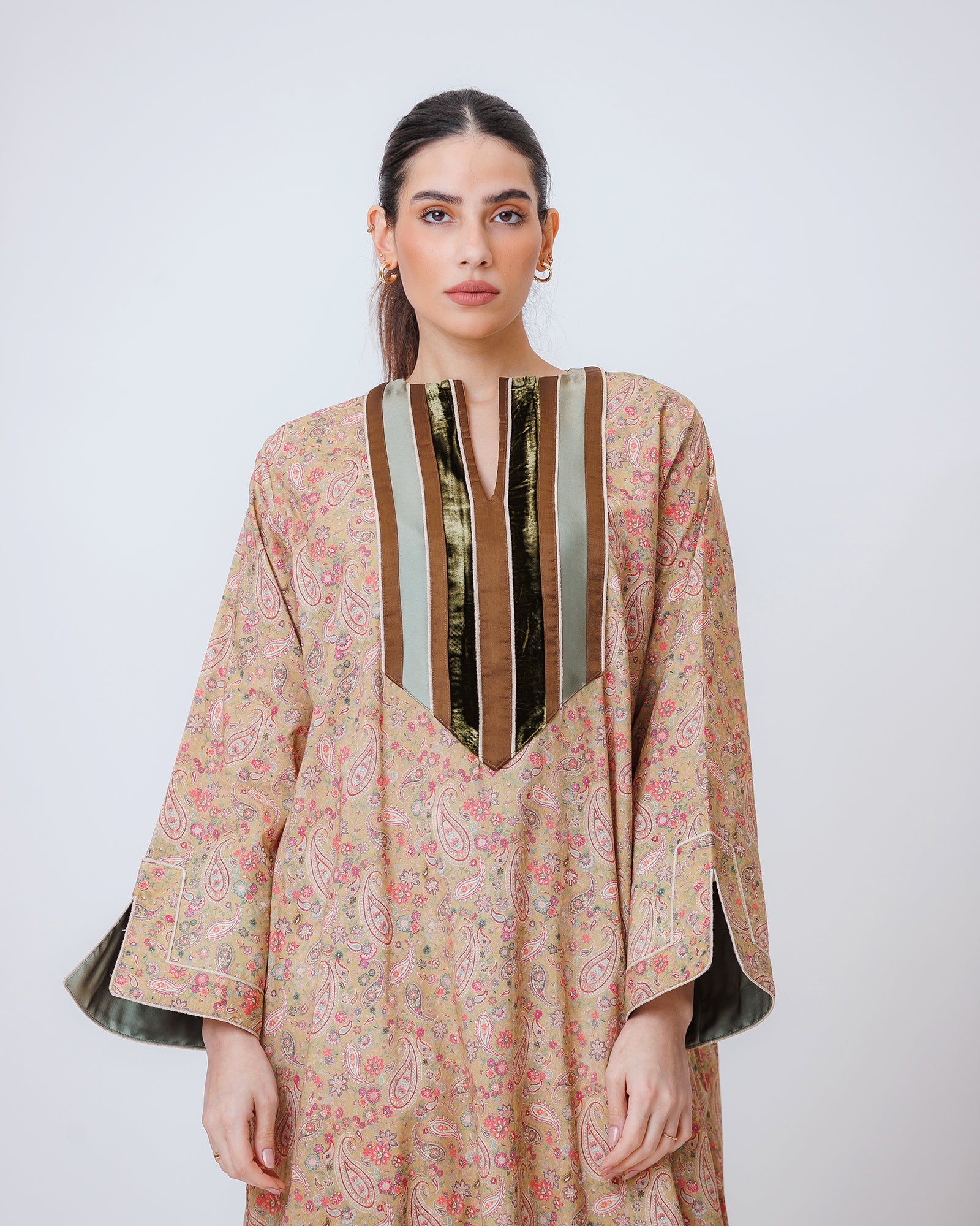 Thuraya – Printed Cotton Straight-Cut Jalabiya Dress