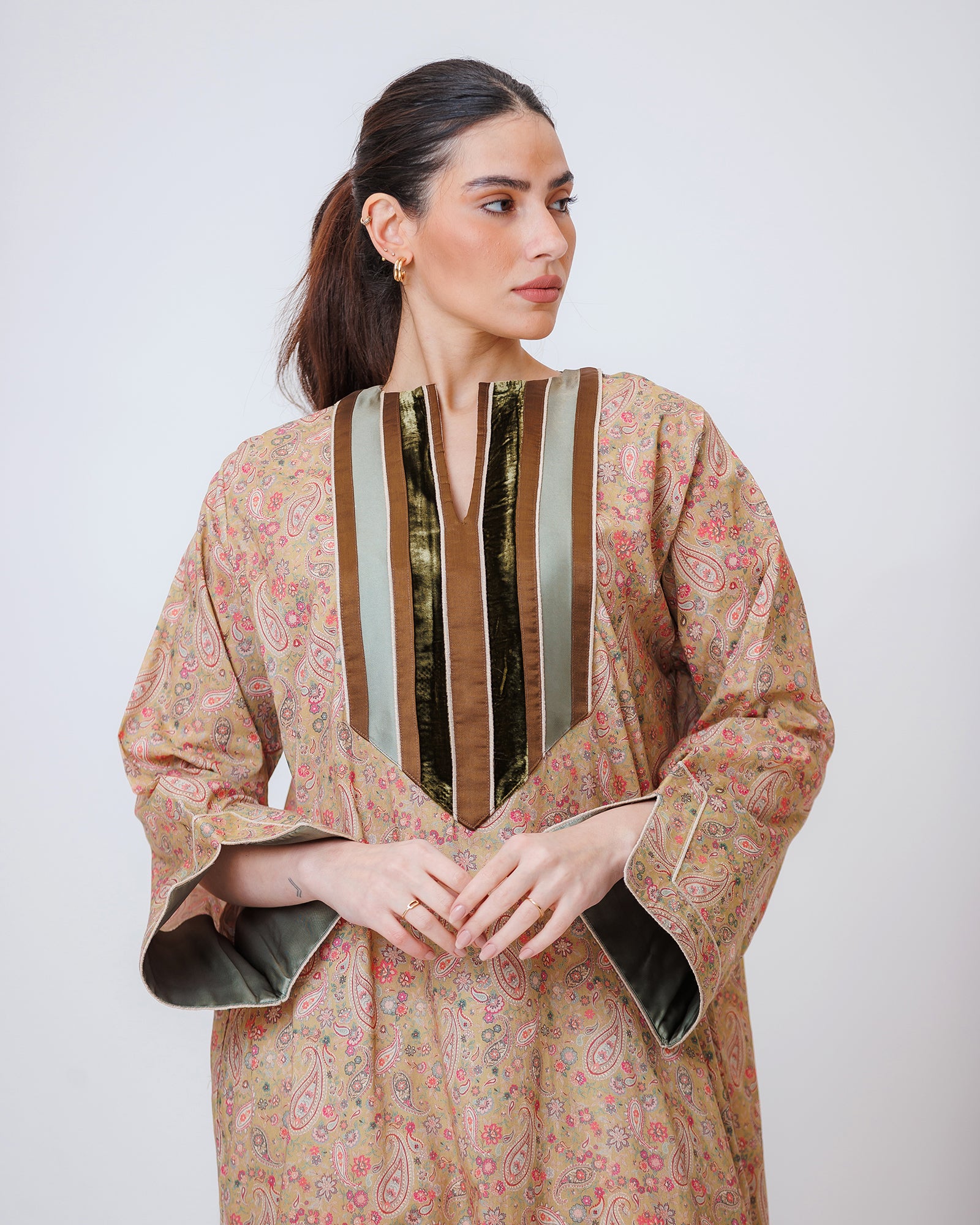 Thuraya – Printed Cotton Straight-Cut Jalabiya Dress